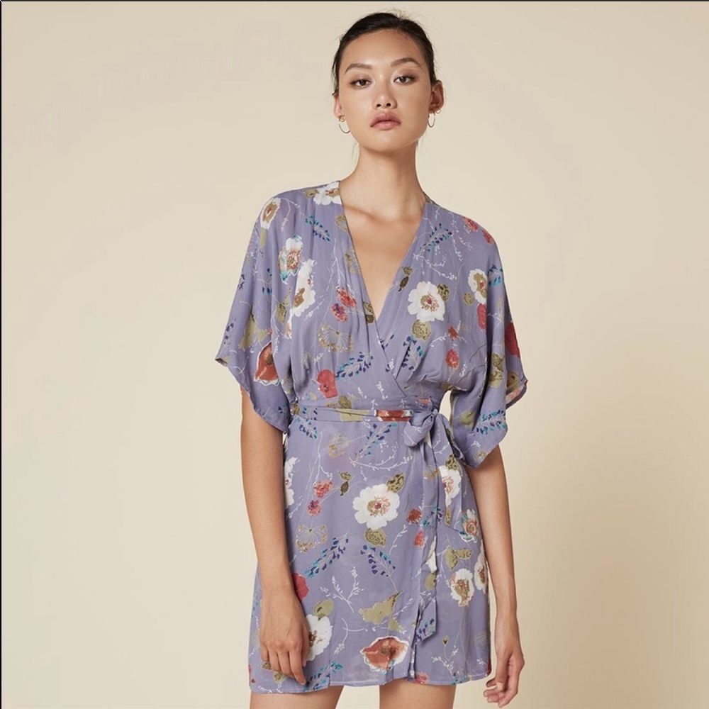 Reformation floral kimono dress